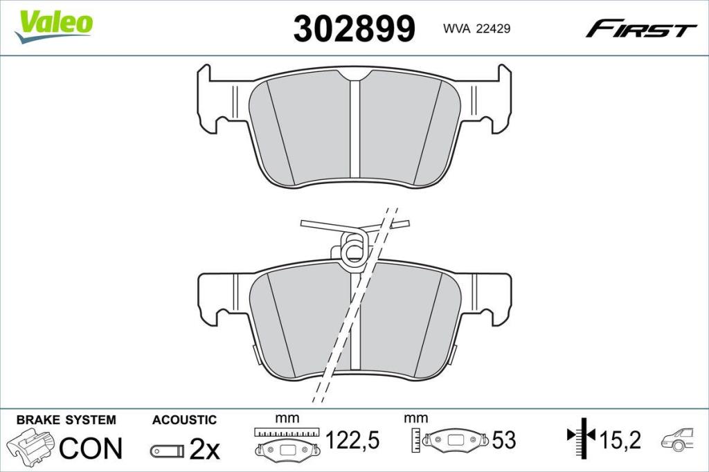 Jeu de 4 plaquettes de frein VALEO ref. 302899